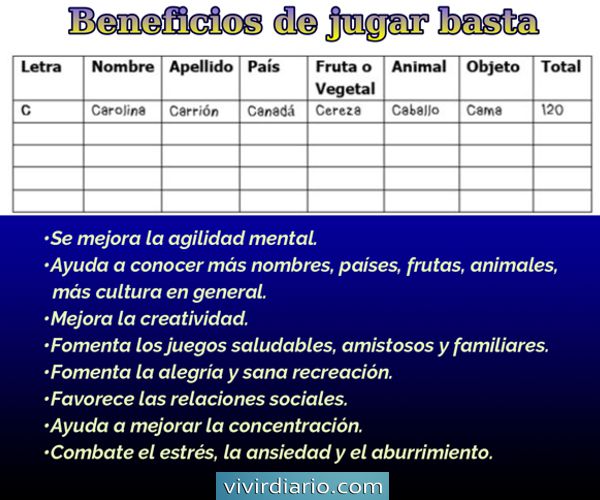 Beneficios de jugar basta